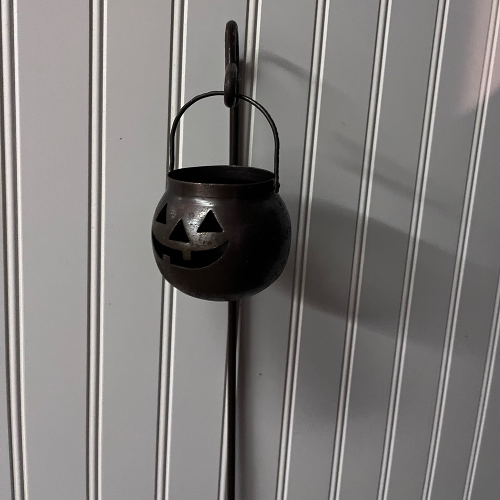 Vintage Hosley pumpkin tea light holder